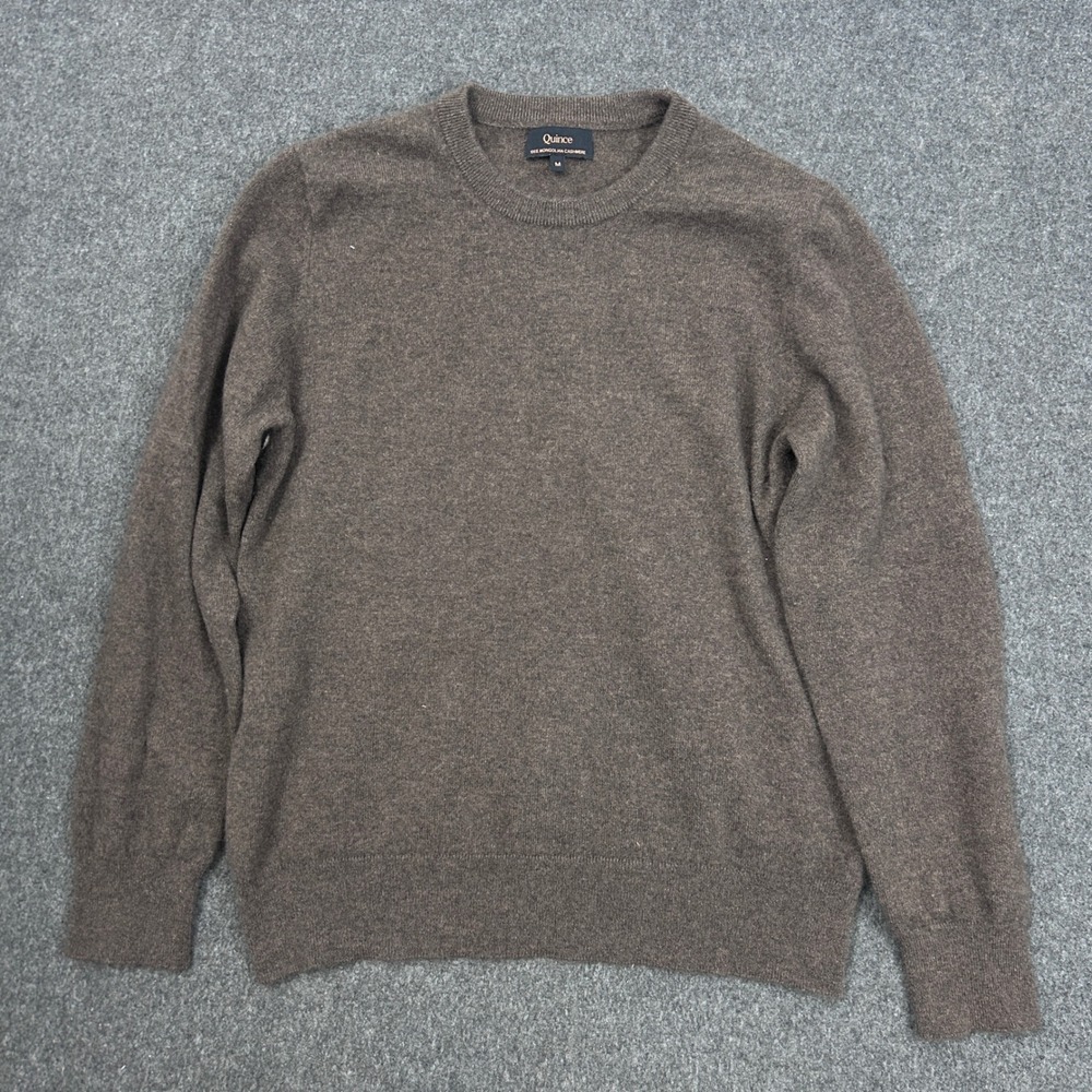 Quince Mongolian Cashmere Crewneck Sweater Brown Mens Medium SGK001